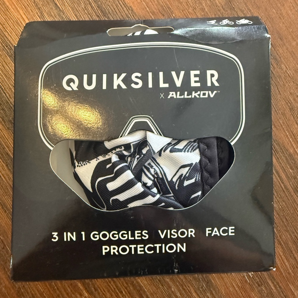 NEW Quiksilver x Allkov 3-in-1 Goggles Visor Face Protection Mask Snow Ski Bike
